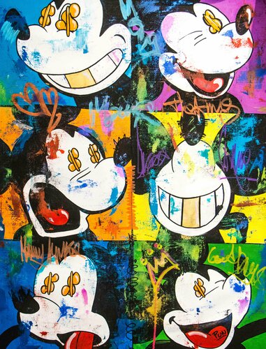 Money Expressions ft Mickey Mouse von Carlos Pun, Malerei kaufen auf Singulart
