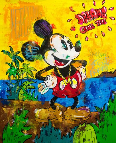 My private Island ft. Mickey Mouse van Carlos Pun, Schilderij te koop op Singulart