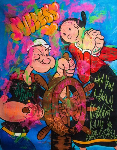 Love is in the air ft. Popeye the sailor and Olivia von Carlos Pun, Malerei kaufen auf Singulart