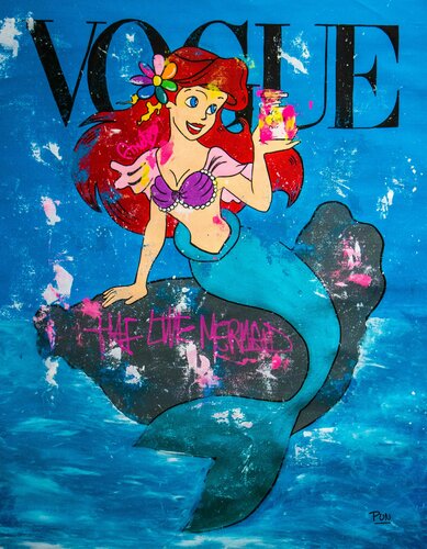 The Little Mermaid Vogue Cover di Carlos Pun, Pittura in vendita su Singulart