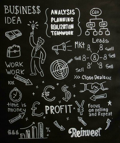 Business Doodle van Carlos Pun, Schilderij te koop op Singulart