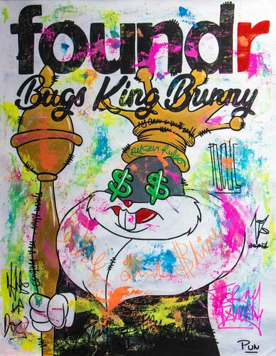 Bugs King Bunny Foundr cover Magazine di Carlos Pun, Pittura in vendita su Singulart