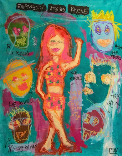 Everybody knows van Carlos Pun, Schilderij te koop op Singulart