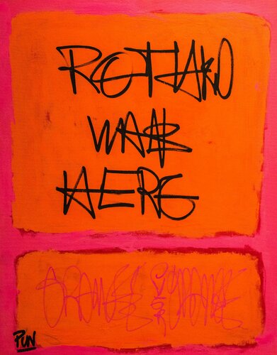 Rothko was here - Orange Neon over Orange Neon van Carlos Pun, Schilderij te koop op Singulart