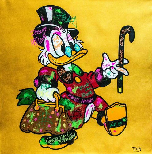 Scrooge Mc Duck pose #3 Golden Series von Carlos Pun, Malerei kaufen auf Singulart