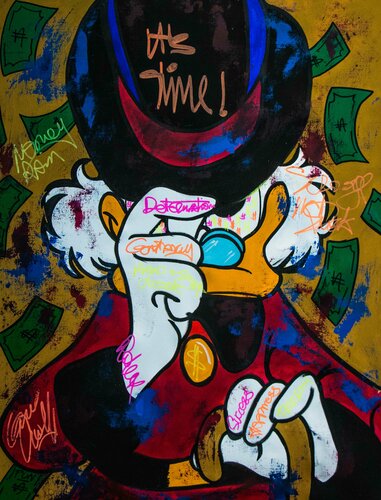 Its time ft. Scrooge Mc Duck van Carlos Pun, Schilderij te koop op Singulart