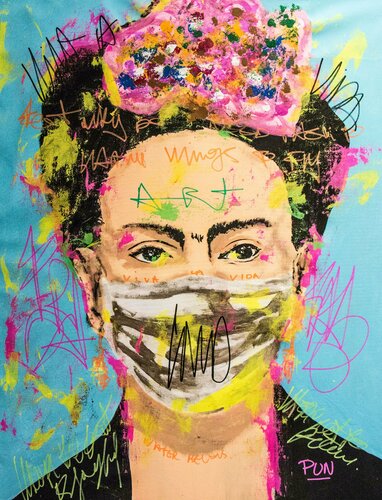 Frida Kahlo Modern Times Series van Carlos Pun, Schilderij te koop op Singulart
