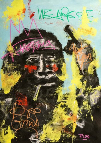 We are one, Apes by Carlos Pun, Painting for Sale on Singulart