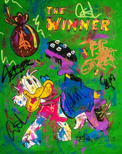 the Winner player Scrooge di Carlos Pun, Pittura in vendita su Singulart