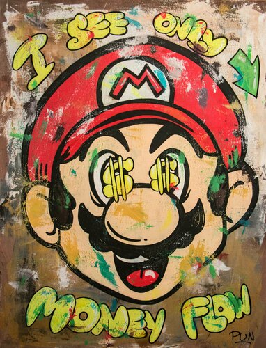 i see only money flow ft. Mario Bros by Carlos Pun, Painting for Sale on Singulart