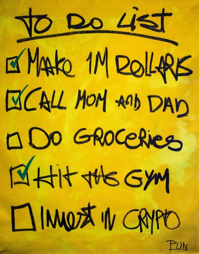 To do List 29 march 22 by Carlos Pun, Painting for Sale on Singulart