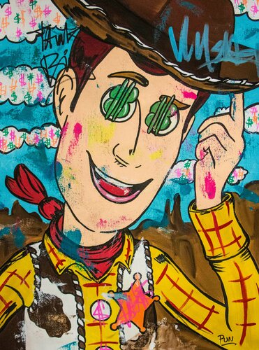 Think Big ft Woody di Carlos Pun, Pittura in vendita su Singulart