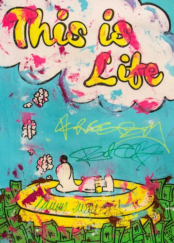 This is life ft. Snoopy van Carlos Pun, Schilderij te koop op Singulart