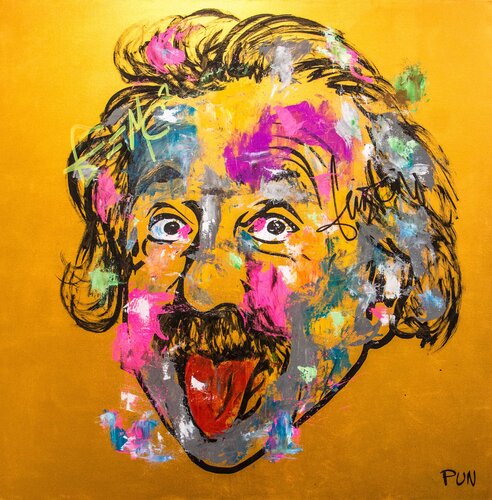 Albert Einstein Portrait N*2 van Carlos Pun, Schilderij te koop op Singulart