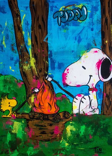 Snoopy in Be preset the Today di Carlos Pun, Pittura in vendita su Singulart