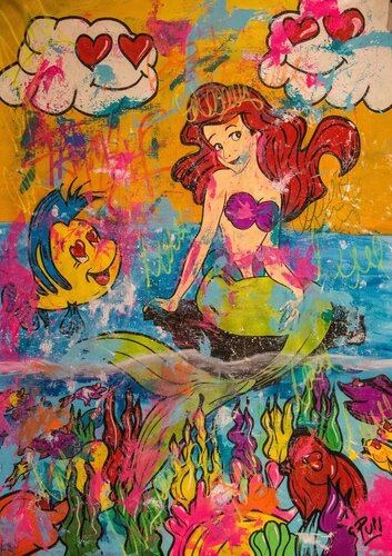 Ocean Beauty feat The Mermaid di Carlos Pun, Pittura in vendita su Singulart
