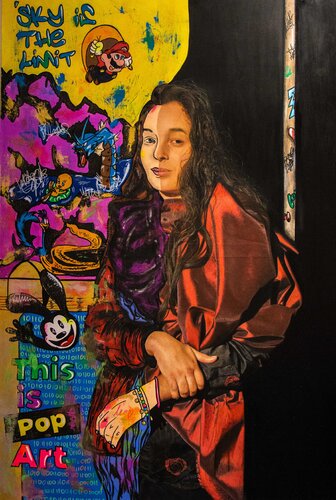 Mona Lisa Pop Art Realism von Carlos Pun, Malerei kaufen auf Singulart