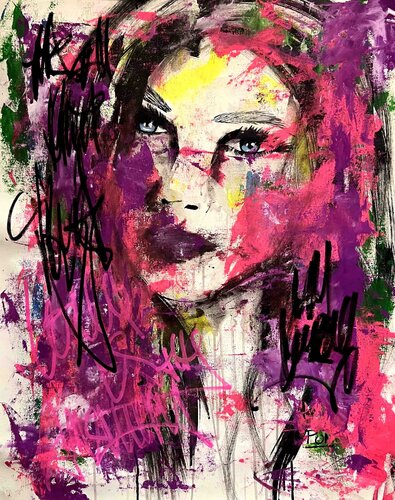Ocean Looks - girl portrait series di Carlos Pun, Pittura in vendita su Singulart