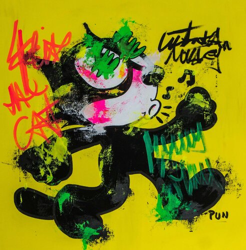 Felix The Cat Euro Eyes von Carlos Pun, Malerei kaufen auf Singulart