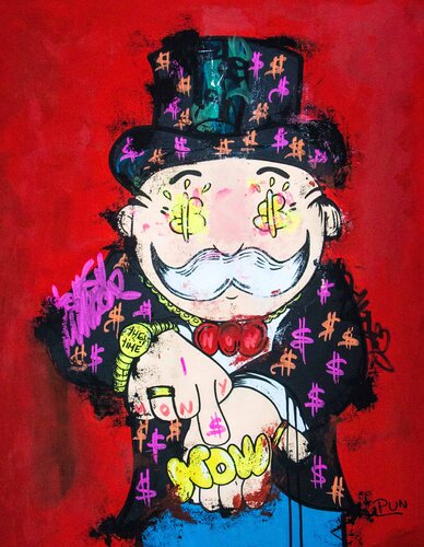 The Time is Now ft. Mr Monopoly di Carlos Pun, Pittura in vendita su Singulart
