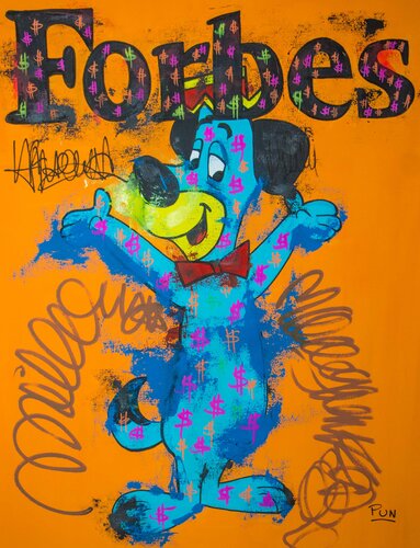 Huckleberry Hound in Forbes Magazine di Carlos Pun, Pittura in vendita su Singulart