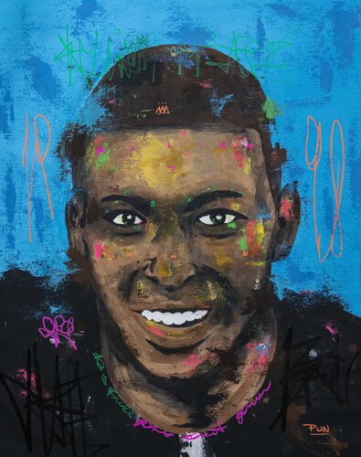 Kylian Mbappe portrait Nº 1 by Carlos Pun van Carlos Pun, Schilderij te koop op Singulart
