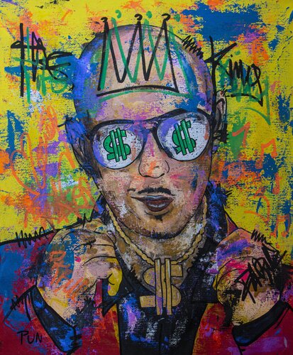 Pitbull - Armando Christian Pérez portrait by Carlos Pun di Carlos Pun, Pittura in vendita su Singulart