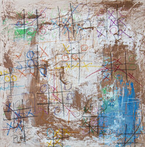 A Sunday Morning Tic Tac Toe game di Carlos Pun, Pittura in vendita su Singulart