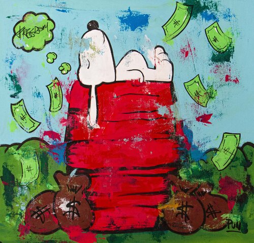 Snoopy in a rainy $ day Carlos Pun