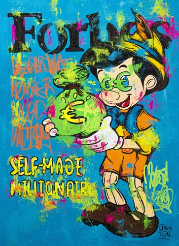 Pinocchio Self Made Millionaire N 3 di Carlos Pun, Pittura in vendita su Singulart