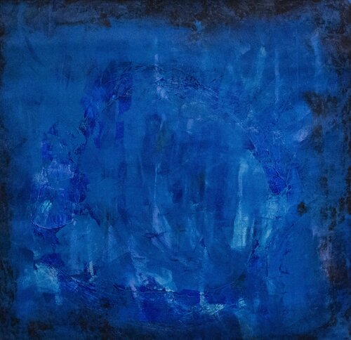 The blue inner circle - abstract series van Carlos Pun, Schilderij te koop op Singulart