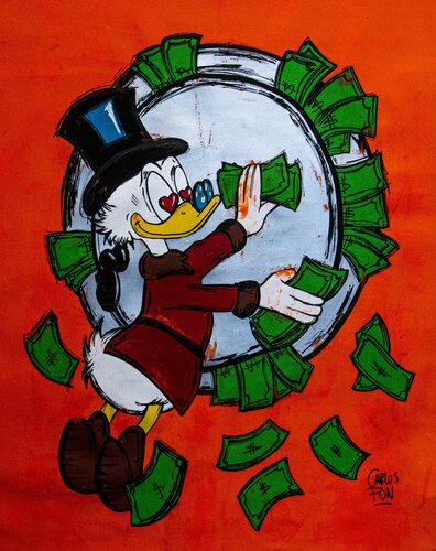 My Vault ft. Scrooge mcDuck di Carlos Pun, Pittura in vendita su Singulart