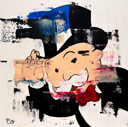 Mister Monopoly abstract painting Magnate van Carlos Pun, Schilderij te koop op Singulart