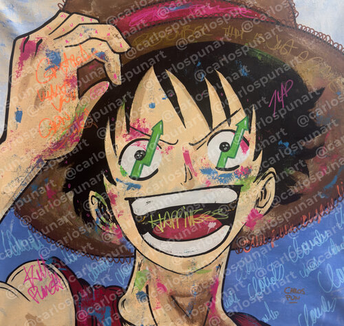 We buying new land ! ft.  one piece stocks rising van Carlos Pun, Schilderij te koop op Singulart