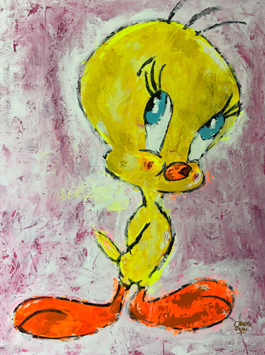 Impasto Yellow Bird - Tweety de Carlos Pun, Pintura a la venta en Singulart