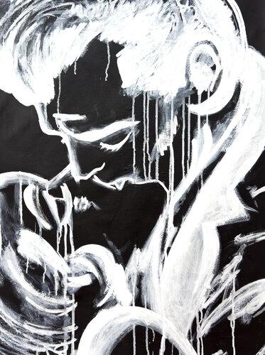 Silence, its the kiss Roy over black von Carlos Pun, Malerei kaufen auf Singulart