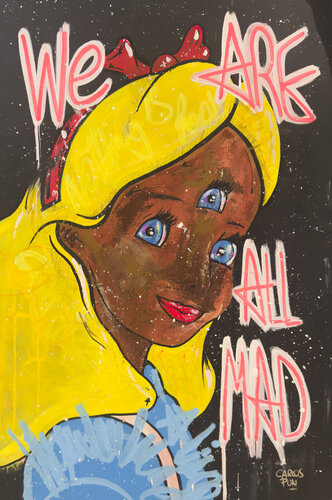 We are all mad - Afro American Alice di Carlos Pun, Pittura in vendita su Singulart