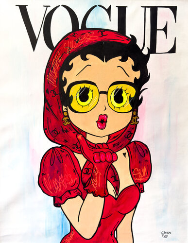 Betty boop in vogue magazine cover di Carlos Pun, Pittura in vendita su Singulart