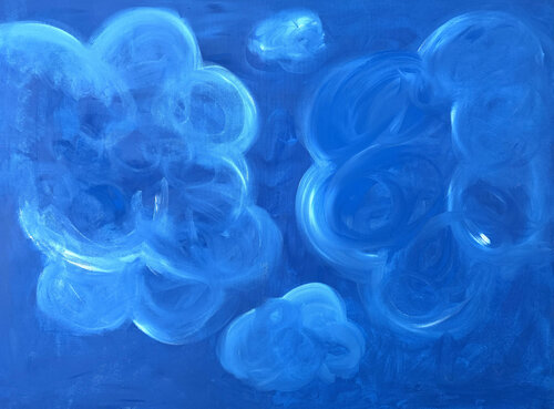 i went to the ocean to breath and i saw a beautiful sky di Carlos Pun, Pittura in vendita su Singulart