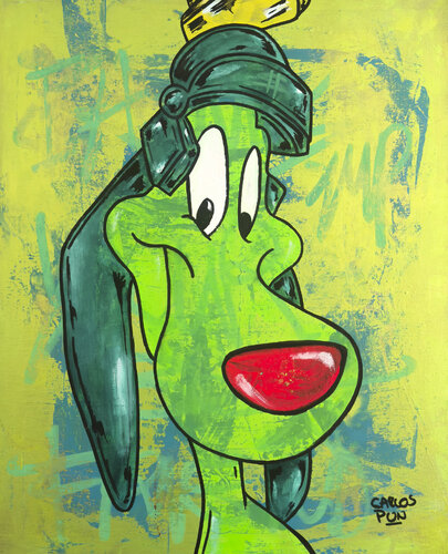 the green dog k9 marvins dog de Carlos Pun, Pintura a la venta en Singulart