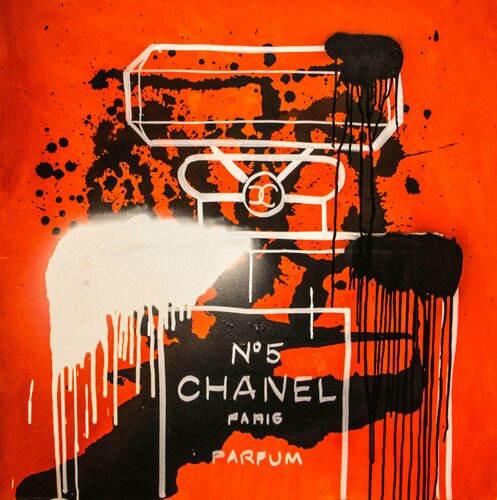 Red Abstract Chanel van Carlos Pun, Schilderij te koop op Singulart