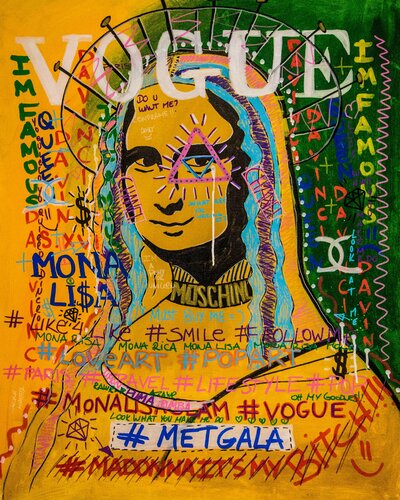 Mona Lisa Magazine Portrait di Carlos Pun, Pittura in vendita su Singulart