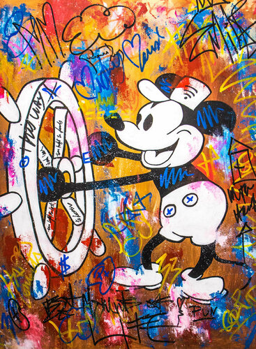 Old Mickey Mouse Sailing by Carlos Pun, Painting for Sale on Singulart