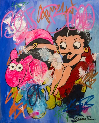 Betty Boop Life Saver van Carlos Pun, Schilderij te koop op Singulart