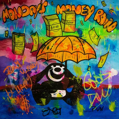 Mondays Money Rain Oswald par Carlos Pun, Peinture en vente sur Singulart