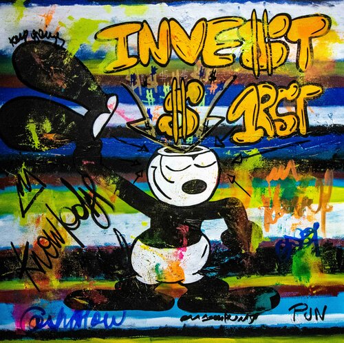 Invest in your Mind 1st Oswald van Carlos Pun, Schilderij te koop op Singulart