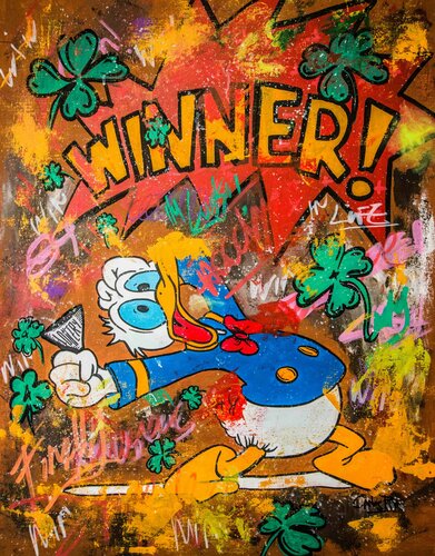 Lottery Winner Mc duck di Carlos Pun, Pittura in vendita su Singulart