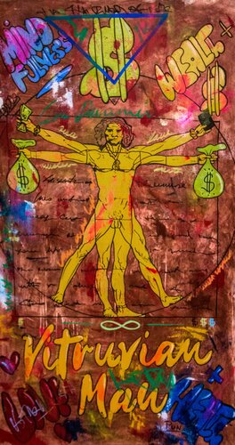Vitruvian Man 4th pilars di Carlos Pun, Pittura in vendita su Singulart