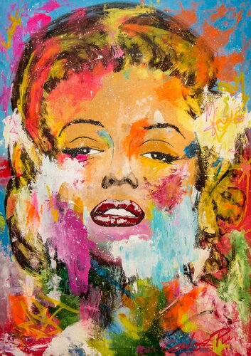 The Muse Marilyn Monroe van Carlos Pun, Schilderij te koop op Singulart