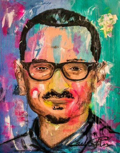 Chester Bennington Modern Portrait van Carlos Pun, Schilderij te koop op Singulart